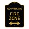 Signmission Fire Lane W/ Bidirectional Arrow, Black & Gold Aluminum Architectural Sign, 18" x 24", BG-1824-23990 A-DES-BG-1824-23990 - alternate 1